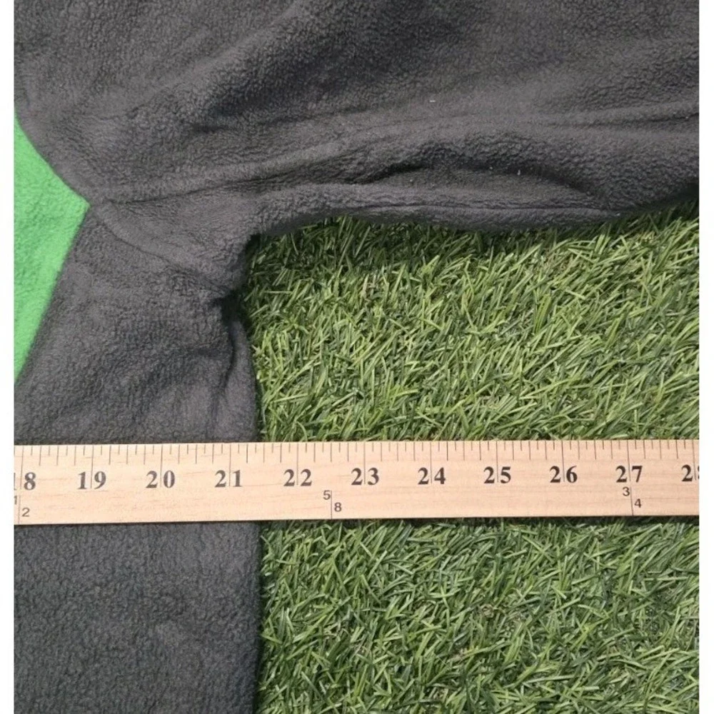 The North Face Mens Green Gray Colorblock Full Zip Coat Fleece Jacket MEDIUM